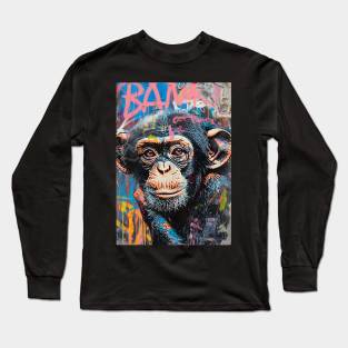 Banksy Graffiti monkey Long Sleeve T-Shirt